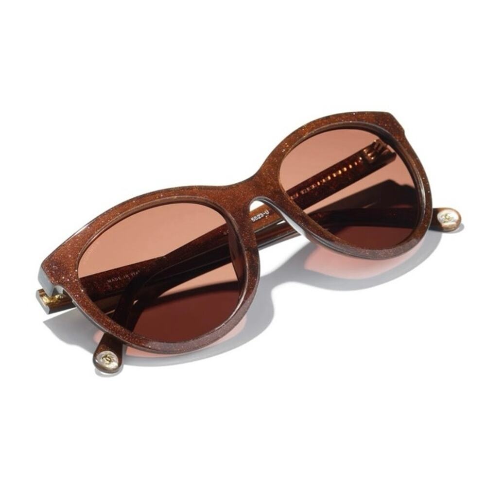CHANEL Bronze Shimmer Pantos Cat Eye Sunglasses